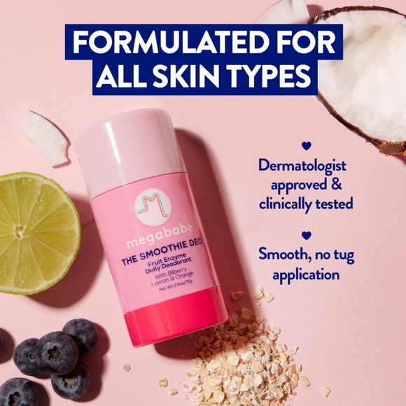 Megababe The Smoothie Deo Daily Fruit Enzyme Deodorant 2.6 Oz 72 Hour - Picture 7 of 10